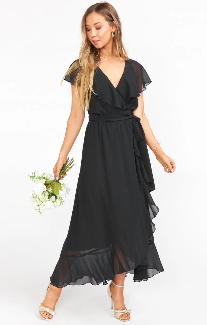 Show Me Your Mumu Dresses Jess Ruffle Midi Dress ~ Black Chiffon 16 Show Me Your Mumu Dresses Jess Ruffle Midi Dress ~ Black Chiffon