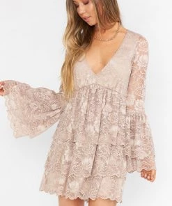 Show Me Your Mumu Chateau Dress ~ Fancy Floral Lace Champagne