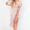 Show Me Your Mumu Kimora Wrap Dress ~ Mauve Silky Satin New Mu