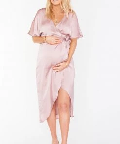 Show Me Your Mumu Kimora Wrap Dress ~ Mauve Silky Satin New Mu 15 Show Me Your Mumu Kimora Wrap Dress ~ Mauve Silky Satin New Mu