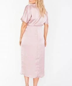 Show Me Your Mumu Kimora Wrap Dress ~ Mauve Silky Satin New Mu 17 Show Me Your Mumu Kimora Wrap Dress ~ Mauve Silky Satin New Mu