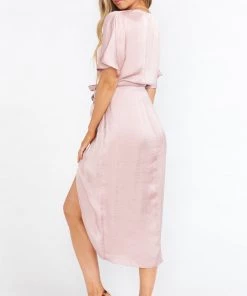 Show Me Your Mumu Kimora Wrap Dress ~ Mauve Silky Satin New Mu 13 Show Me Your Mumu Kimora Wrap Dress ~ Mauve Silky Satin New Mu