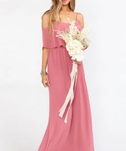 Show Me Your Mumu Caitlin Ruffle Maxi Dress ~ Sunset Rose Chiffon