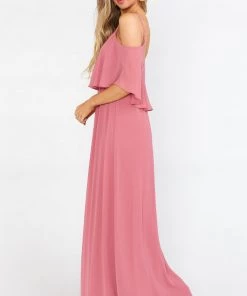 Show Me Your Mumu Caitlin Ruffle Maxi Dress ~ Sunset Rose Chiffon