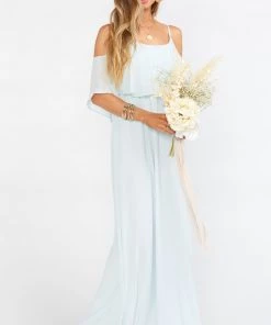Show Me Your Mumu Caitlin Ruffle Maxi Dress ~ Icy Blue Chiffon