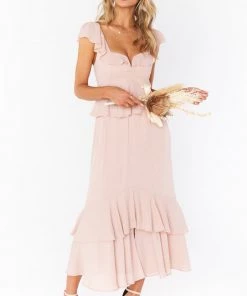 Show Me Your Mumu Reese Ruffle Dress ~ Dusty Blush Crisp Bridesmaids Dresses