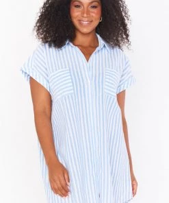 Show Me Your Mumu Martin Shirt Dress ~ Coastal Blue Stripe