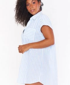 Show Me Your Mumu Martin Shirt Dress ~ Coastal Blue Stripe