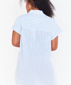 Show Me Your Mumu Martin Shirt Dress ~ Coastal Blue Stripe