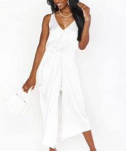 Show Me Your Mumu Hampton Wrap Dress ~ Ivory Luxe Satin 11 Show Me Your Mumu Hampton Wrap Dress ~ Ivory Luxe Satin
