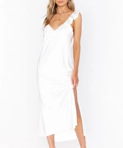 Show Me Your Mumu Serene Slip Dress ~ Ivory Luxe Satin New Mu