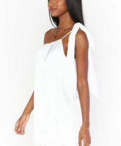 Show Me Your Mumu New Mu Tasha Mini Dress ~ Ivory Luxe Satin