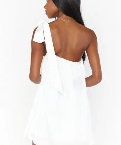 Show Me Your Mumu New Mu Tasha Mini Dress ~ Ivory Luxe Satin