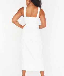 Show Me Your Mumu Eden Midi Dress ~ White Stretch