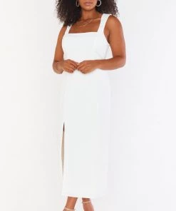 Show Me Your Mumu Eden Midi Dress ~ White Stretch