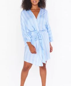 Show Me Your Mumu California Kimono ~ Sidewalk Stripe Periwinkle Maternity 12 Show Me Your Mumu California Kimono ~ Sidewalk Stripe Periwinkle Maternity