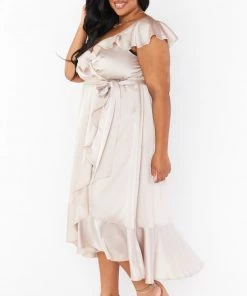 Show Me Your Mumu Samantha Ruffle Wrap Dress ~ Show Me The Ring Luxe Satin 18 Show Me Your Mumu Samantha Ruffle Wrap Dress ~ Show Me The Ring Luxe Satin