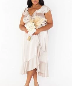 Show Me Your Mumu Samantha Ruffle Wrap Dress ~ Show Me The Ring Luxe Satin 20 Show Me Your Mumu Samantha Ruffle Wrap Dress ~ Show Me The Ring Luxe Satin