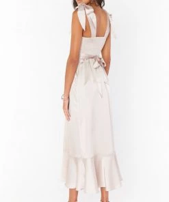 Show Me Your Mumu Claire Midi Dress ~ Show Me The Ring Luxe Satin