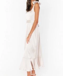 Show Me Your Mumu Claire Midi Dress ~ Show Me The Ring Luxe Satin
