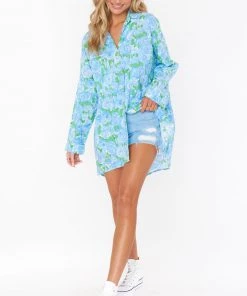 Show Me Your Mumu New Mu Johns Button Down Shirt ~ Something Blue Floral