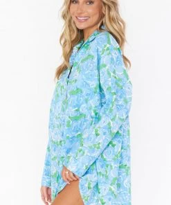 Show Me Your Mumu New Mu Johns Button Down Shirt ~ Something Blue Floral