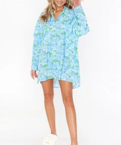 Show Me Your Mumu New Mu Johns Button Down Shirt ~ Something Blue Floral