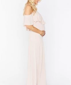 Show Me Your Mumu Renee Ruffle Maxi Dress ~ Dancing Queen Shine Blush