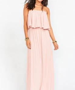 Show Me Your Mumu Maternity Hacienda Maxi Dress ~ Dusty Blush Crisp