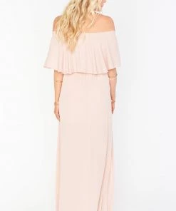 Show Me Your Mumu Maternity Hacienda Maxi Dress ~ Dusty Blush Crisp
