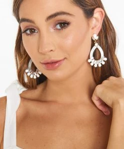 Show Me Your Mumu Accessories Bethany Drop Earrings ~ White