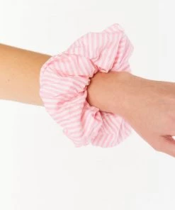 Show Me Your Mumu New Mu Best Hair Scrunchie ~ Pink Sunday Stripe