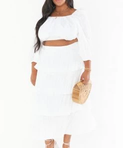 Show Me Your Mumu Full Swing Skirt ~ White Crinkle