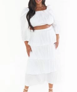Show Me Your Mumu Keepsake Crop Top ~ White Crinkle New Mu
