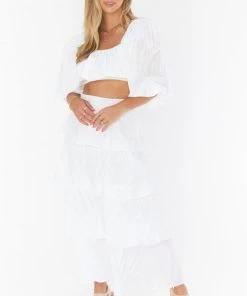 Show Me Your Mumu Keepsake Crop Top ~ White Crinkle New Mu