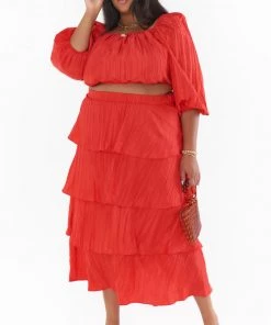 Show Me Your Mumu Full Swing Skirt ~ Candy Red