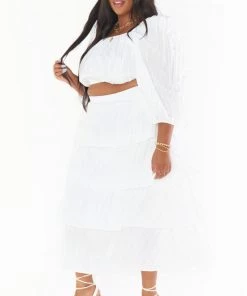 Show Me Your Mumu Keepsake Crop Top ~ White Crinkle New Mu