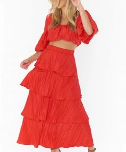 Show Me Your Mumu Full Swing Skirt ~ Candy Red