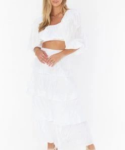 Show Me Your Mumu Full Swing Skirt ~ White Crinkle