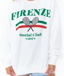 Show Me Your Mumu Italy Sweatshirt ~ Firenze Social Club Graphic New Mu