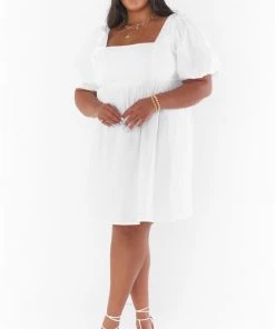 Show Me Your Mumu New Mu Amore Dress ~ White Poplin