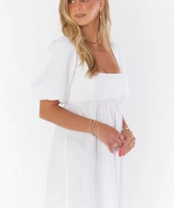 Show Me Your Mumu New Mu Amore Dress ~ White Poplin