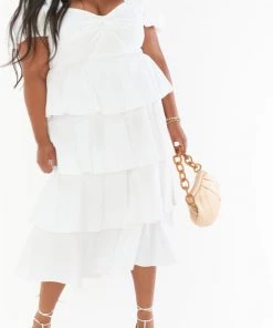 Show Me Your Mumu Va Va Midi Dress ~ White Poplin