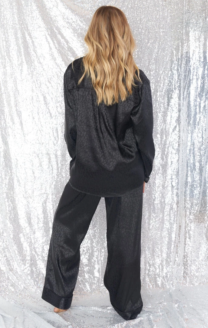 Show Me Your Mumu Classic PJ Set ~ Black Cheetah Silky 4 Show Me Your Mumu Classic PJ Set ~ Black Cheetah Silky