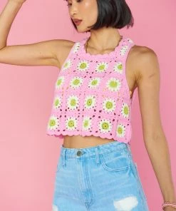 Show Me Your Mumu New Mu Laguna Top ~ Pink Lemonade Crochet