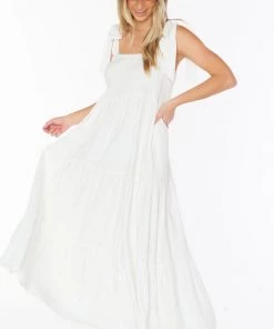 Show Me Your Mumu Sabrina Maxi Dress ~ White Basket Stripe