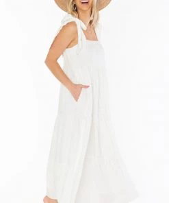 Show Me Your Mumu Sabrina Maxi Dress ~ White Basket Stripe