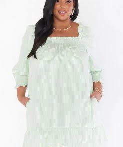 Show Me Your Mumu New Mu Delight Dress ~ Green Spring Stripe
