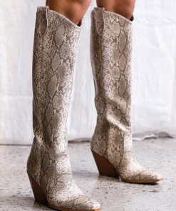 Show Me Your Mumu Billini Cortez Western Boot ~ Cream Python New Mu