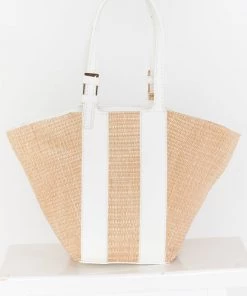 Show Me Your Mumu Elyse Straw Bag ~ Nat/White